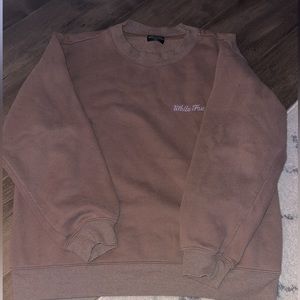 Brown White Fox Crewneck Sweatshirt